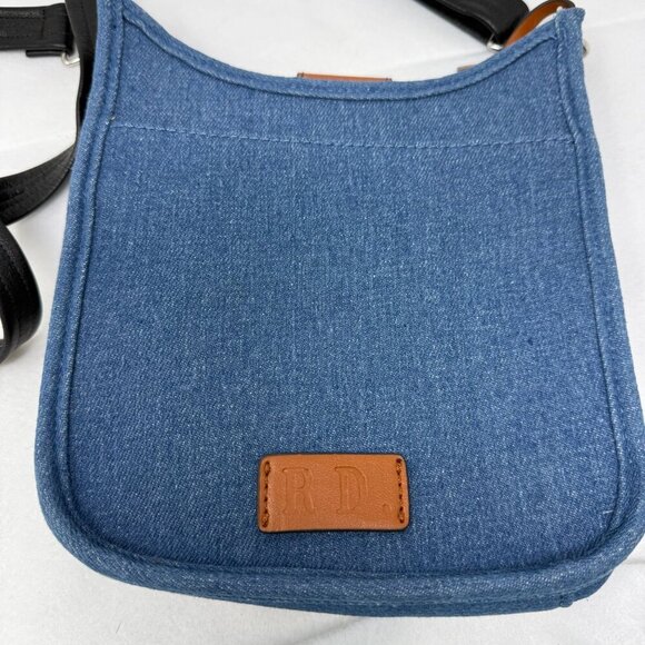 Rae Dunn RD Blue Crossbody Shoulder Bag  Interior Pouch Chambray - Picture 4 of 6
